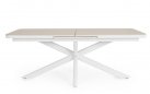 Stół ogrodowy rozkładany z blatem z kamienia spiekanego w kolorze białym z aluminium Pascal 200-260 cm