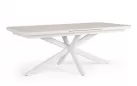 Stół ogrodowy rozkładany z blatem z kamienia spiekanego w kolorze białym z aluminium Pascal 200-260 cm