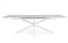 Stół ogrodowy rozkładany z blatem z kamienia spiekanego w kolorze białym z aluminium Pascal 200-260 cm