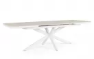 Stół ogrodowy rozkładany z blatem z kamienia spiekanego w kolorze białym z aluminium Pascal 200-260 cm biały