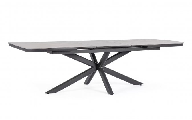 Rozkładany grafitowy aluminiowy stół na taras PASCAL 200-260 z blatem kamiennym