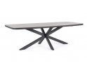 Duży grafitowy aluminiowy stół na taras ISACCO 240 z blatem kamiennym z zaokrąglonymi nogami