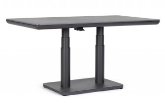 Aluminiowy grafitowy stół ogrodowy podnoszony MIGUEL 140x80 cm bla kamień spiekany