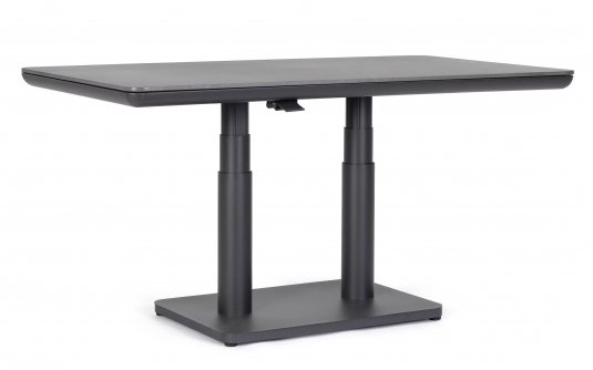 Aluminiowy grafitowy stół ogrodowy podnoszony MIGUEL 140x80 cm bla kamień spiekany Aluminiowy grafitowy stół ogrodowy podnoszony MIGUEL 140x80 cm bla kamień spiekany