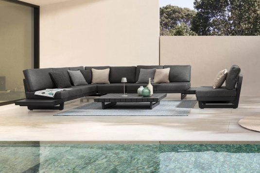 Nowoczesny modułowy narożnik aluminiowy ciemnoszary INFINITY Bizzotto