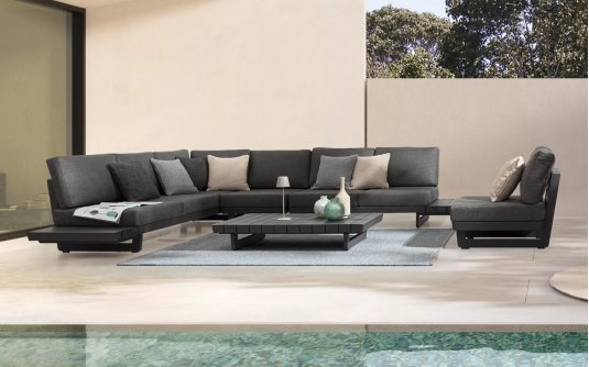 Nowoczesny modułowy narożnik aluminiowy ciemnoszary INFINITY Bizzotto