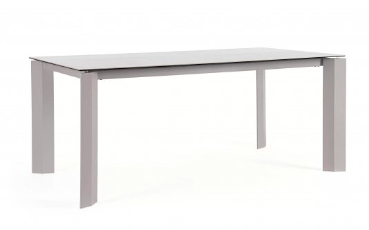 Beżowy stół ogrodowy aluminiowy OTAVIO 180 cm  z ceramicznym blatem