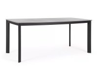 Grafitowy stół aluminiowy na taras ogrodowy ALCORA 180x90 z blatem ze spiekanego kamienia