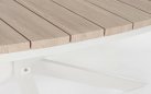 Stół ogrodowy owalnym kształcie aluminiowy nogi biało kremowe blad aluminium imitacja drewna powtarzanego zelmar 218x115 bizzotto