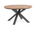 Okrągły stół aluminiowy grafitowy o średnicy 130 cm ZELMAR z blatem z powłoką drewnopodobną