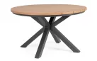 Okrągły stół aluminiowy grafitowy o średnicy 130 cm ZELMAR z blatem z powłoką drewnopodobną