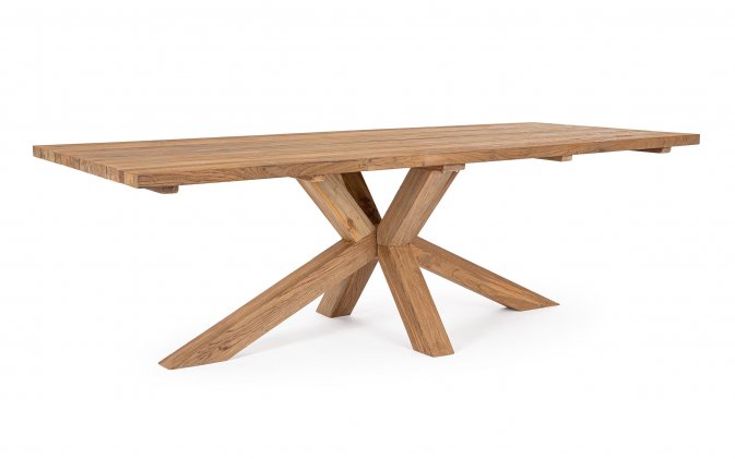 Stół ogrodowy teakowy JERSEY 240x100 cm podstawa krzyżowa