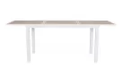 Biały ogrodowy stół aluminiowy rozkładany z blatem imitacja drewna 140-210 HILIJA bizzotto
