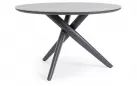 Antracytowy okrągły stół na taras aluminiowy JULIAN śr. 120 cm blat kamienny spiekany