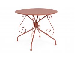 Ceglany okragły metalowy stolik ogrodowy śr. 90 ETIENNE bizzotto