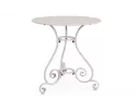 Jasnobeżowy okragły metalowy stolik prowansalski śr. 70 ETIENNE bizzotto