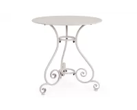 Jasnobeżowy okragły metalowy stolik prowansalski śr. 70 ETIENNE bizzotto