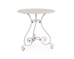 Jasnobeżowy okragły metalowy stolik prowansalski śr. 70 ETIENNE bizzotto