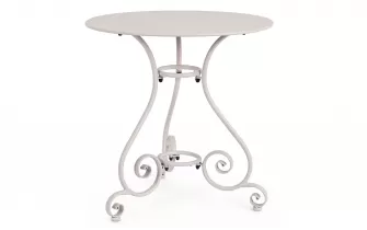 Jasnobeżowy okragły metalowy stolik prowansalski śr. 70 ETIENNE bizzotto