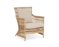 Klasyczny fotel ogrodowy na taras ADELMA aluminiowy powłoka drewnopodbna technorattan bizzotto