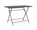 Grafitowy prostokątny składany stół do ogródków kawiarnianych balkon YVONNE 110x70 bizzotto