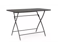 Grafitowy prostokątny składany stół do ogródków kawiarnianych balkon YVONNE 110x70 bizzotto