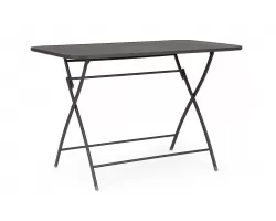 Grafitowy prostokątny składany stół do ogródków kawiarnianych balkon YVONNE 110x70 bizzotto