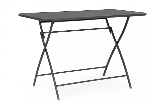Grafitowy prostokątny składany stół do ogródków kawiarnianych balkon YVONNE 110x70 bizzotto