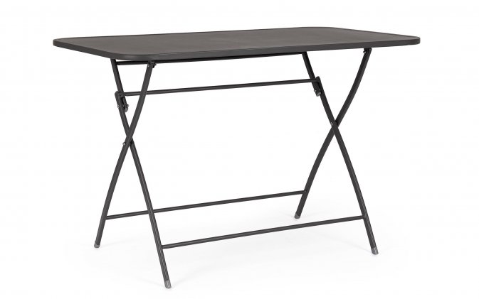 Grafitowy prostokątny składany stół do ogródków kawiarnianych balkon YVONNE 110x70 bizzotto