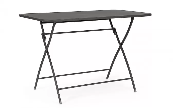 Grafitowy prostokątny składany stół do ogródków kawiarnianych balkon YVONNE 110x70 bizzotto