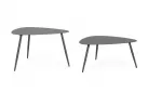 Grafitowy zestaw stolików ogrodowych trójkątnych YVONNE 77,5x73,5 2 wysokości