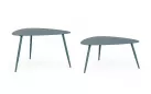 Zielonoszary zestaw stolików ogrodowych trójkątnych YVONNE 77,5x73,5 2 wysokości