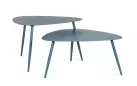 Zielonoszary zestaw stolików ogrodowych trójkątnych YVONNE 77,5x73,5 2 wysokości