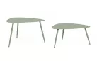 Zielony zestaw stolików ogrodowych trójkątnych YVONNE 77,5x73,5 2 wysokości