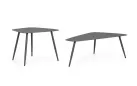 Antracytowy zestaw stolików ogrodowych czworokatnych YVONNE 2 wysokości