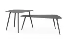 Antracytowy zestaw stolików ogrodowych czworokatnych YVONNE 2 wysokości