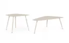 Jasnobeżowy zestaw stolików ogrodowych czworokatnych YVONNE 2 wysokości