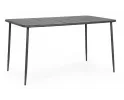 Prostokątny stół metalowy grafitowy YARA 140x80 bizzotto