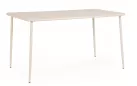 Prostokątny stół metalowy jasnobeżowy YARA 140x80 bizzotto