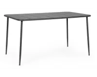 Prostokątny stół metalowy grafitowy YARA 140x80 bizzotto