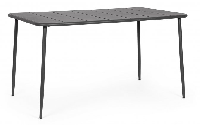 Prostokątny stół metalowy grafitowy YARA 140x80 bizzotto