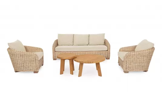 Meble do ogrodu zimowego i wnętrz CADICE z naturalnego rattanu bizzotto