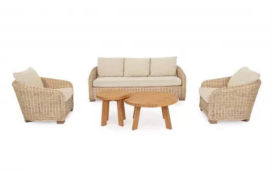 Meble do ogrodu zimowego i wnętrz CADICE z naturalnego rattanu bizzotto