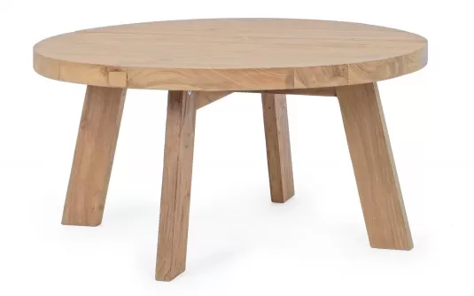 Okrągły stolik kawowy BOLIVAR Ø80 z drewna teak recyklingowanego