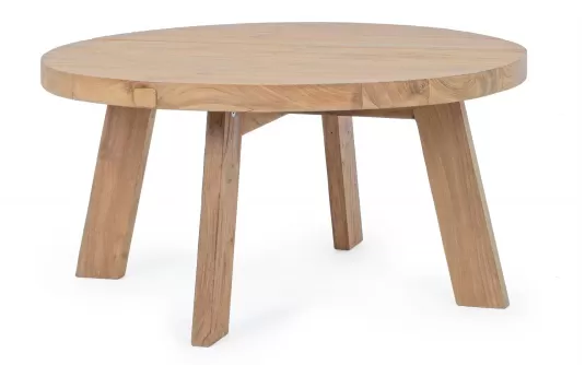 Okrągły stolik kawowy BOLIVAR Ø80 z drewna teak recyklingowanego