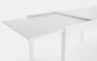 Biały stół ogrodowy aluminiowy z rozsuwanym blatem CLIV 135-270 blat powłoka drewnopodbna