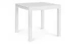 Biały stół ogrodowy aluminiowy z rozsuwanym blatem CLIV 80-160 blat powłoka drewnopodbna