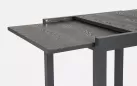 Grafitowy stół ogrodowy aluminiowy z rozsuwanym blatem CLIV 80-160 blat powłoka drewnopodbna