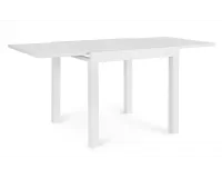 Biały stół ogrodowy aluminiowy z rozsuwanym blatem CLIV 80-160 blat powłoka drewnopodbna