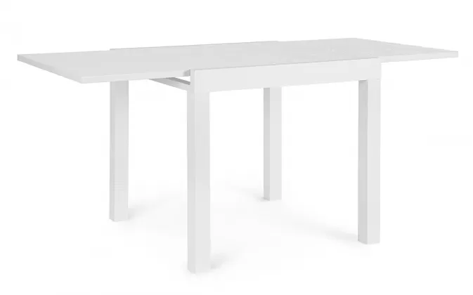 Biały stół ogrodowy aluminiowy z rozsuwanym blatem CLIV 80-160 blat powłoka drewnopodbna